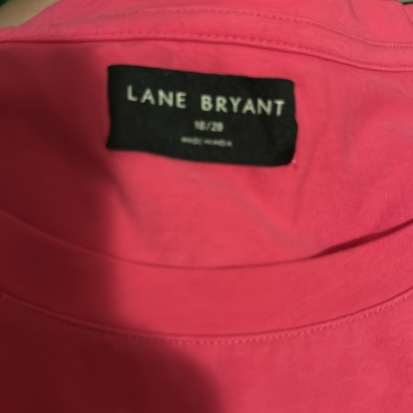 Lane Bryant 18 / 20 Plus Woven Eyelet Sleeve Crew Neck Tee Pink 2X - Picture 2 of 2